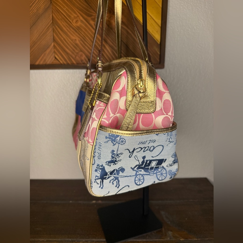 Coach Patchwork Gold and Pink Women's Bag - Picture 4 of 11